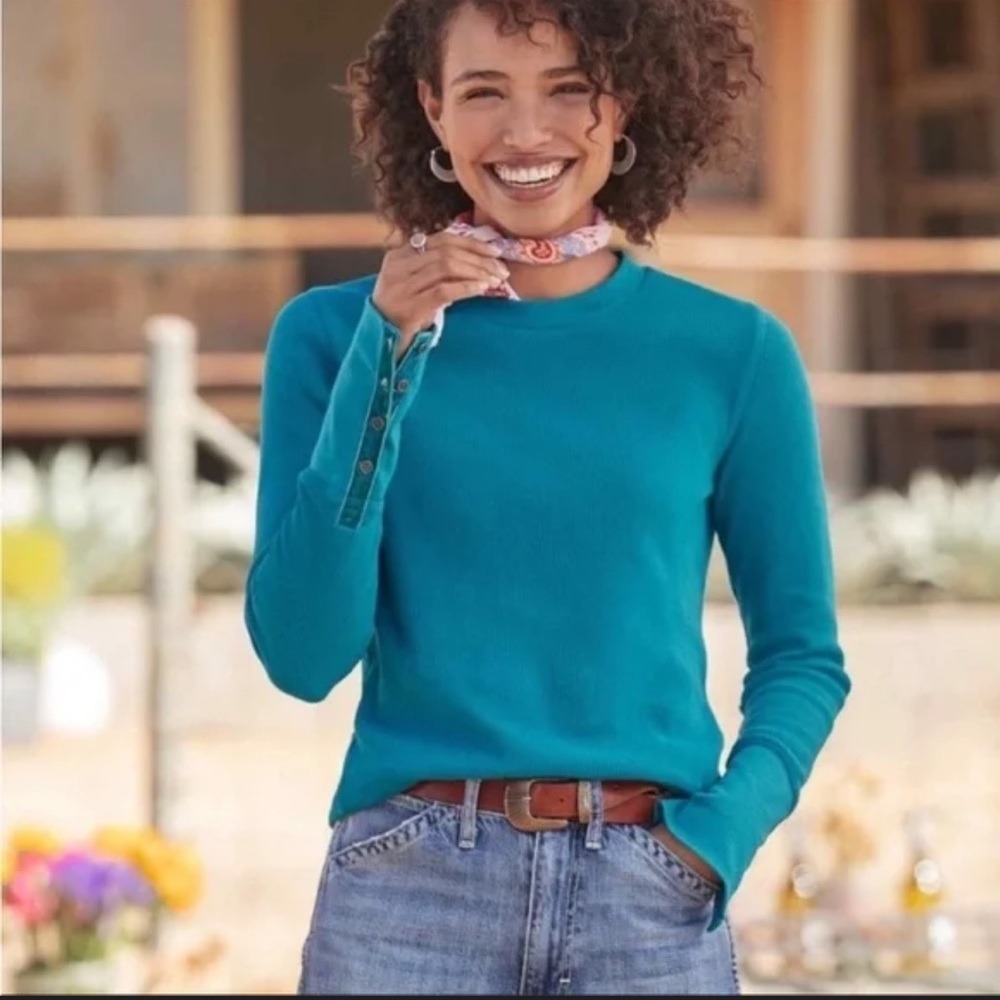 Sundance | Turquoise Long Sleeve Thermal Velvet Arm Cuffs XL